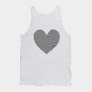 Cloudy Heart In Blue Tank Top